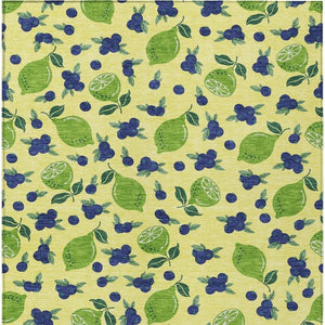 HomeRoots 8' Vibrant Lemon-Patterned Washable Indoor Outdoor Area Rug - Durable, Stain-Resistant & Stylish Decor 661168