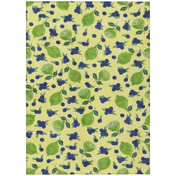 HomeRoots 8' Vibrant Lemon-Patterned Washable Indoor Outdoor Area Rug - Durable, Stain-Resistant & Stylish Decor 661168