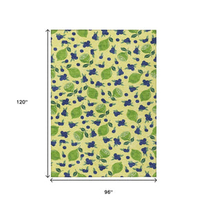 HomeRoots 8' Vibrant Lemon-Patterned Washable Indoor Outdoor Area Rug - Durable, Stain-Resistant & Stylish Decor 661168