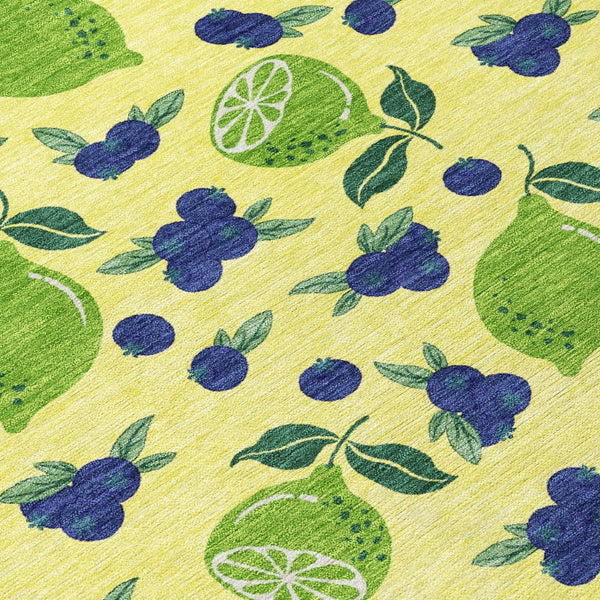 HomeRoots 8' Vibrant Lemon-Patterned Washable Indoor Outdoor Area Rug - Durable, Stain-Resistant & Stylish Decor 661168