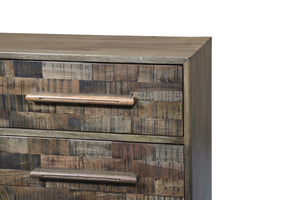 HomeRoots 57" Solid Mango Wood Dresser with Rustic Charm – Six Spacious Drawers for Stylish Storage Solutions 661219