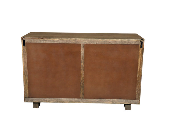 HomeRoots 57" Solid Mango Wood Dresser with Rustic Charm – Six Spacious Drawers for Stylish Storage Solutions 661219