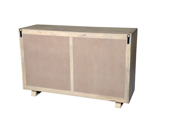 HomeRoots 57" Gray Solid Wood Dresser - Rustic Six-Drawer Storage Solution with Textured Finish & Style 661220