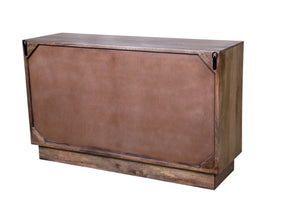 HomeRoots 57" Brown Carved Abstract Solid Wood Dresser - Artisan Crafted, 6 Drawers for Modern Boho Elegance 661221