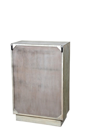 HomeRoots 35" Gray Carved Dresser - Solid Wood, Five Drawers, Modern Boho Design, Perfect for Compact Spaces 661226