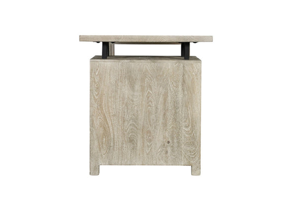 HomeRoots 68" White Solid Wood Floral Carved Desk with Metal Accents & Three Drawers for Home Office Elegance 661246