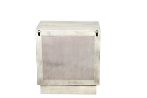 HomeRoots 26" Gray Solid Wood Carved Nightstand with Two Drawers - Artisanal Design for Stylish Storage Solutions 661250