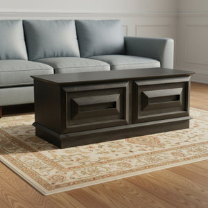 HomeRoots 52" Dark Brown Solid Wood Storage Ottoman - Handcrafted Multipurpose Bench with Hidden Storage & Style 661251