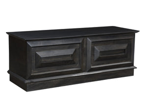 HomeRoots 52" Dark Brown Solid Wood Storage Ottoman - Handcrafted Multipurpose Bench with Hidden Storage & Style 661251