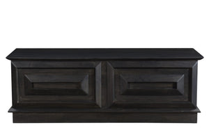 HomeRoots 52" Dark Brown Solid Wood Storage Ottoman - Handcrafted Multipurpose Bench with Hidden Storage & Style 661251