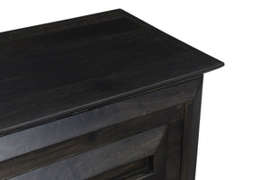 HomeRoots 52" Dark Brown Solid Wood Storage Ottoman - Handcrafted Multipurpose Bench with Hidden Storage & Style 661251