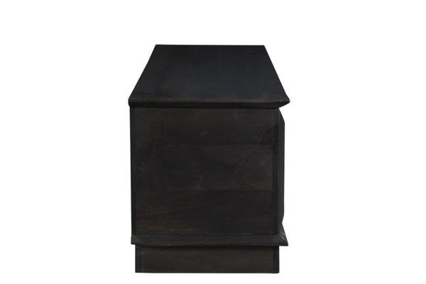 HomeRoots 52" Dark Brown Solid Wood Storage Ottoman - Handcrafted Multipurpose Bench with Hidden Storage & Style 661251