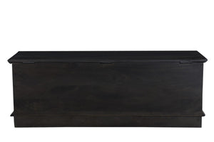HomeRoots 52" Dark Brown Solid Wood Storage Ottoman - Handcrafted Multipurpose Bench with Hidden Storage & Style 661251