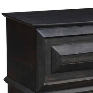 HomeRoots 52" Dark Brown Solid Wood Storage Ottoman - Handcrafted Multipurpose Bench with Hidden Storage & Style 661251