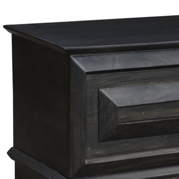 HomeRoots 52" Dark Brown Solid Wood Storage Ottoman - Handcrafted Multipurpose Bench with Hidden Storage & Style 661251