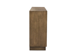 HomeRoots 78" Brown Solid Wood Carved Geometric Sideboard - Elegant Storage Solution for Any Room Design 661254