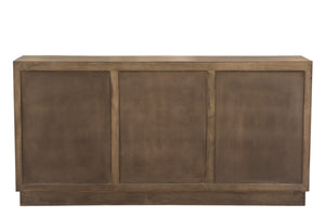 HomeRoots 78" Brown Solid Wood Carved Geometric Sideboard - Elegant Storage Solution for Any Room Design 661254