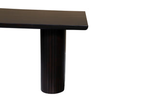 HomeRoots 82" Dark Brown Mango Wood Dining Table with Double Pedestal Base - Elegant & Durable for 8 Seats 661255