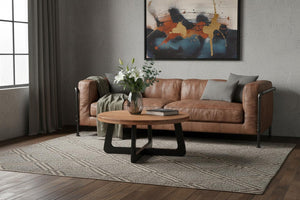 HomeRoots 39" Handcrafted Rustic Round Coffee Table with Solid Wood Top & Sturdy Black Iron Cross Legs 661258