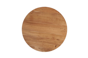 HomeRoots 39" Handcrafted Rustic Round Coffee Table with Solid Wood Top & Sturdy Black Iron Cross Legs 661258