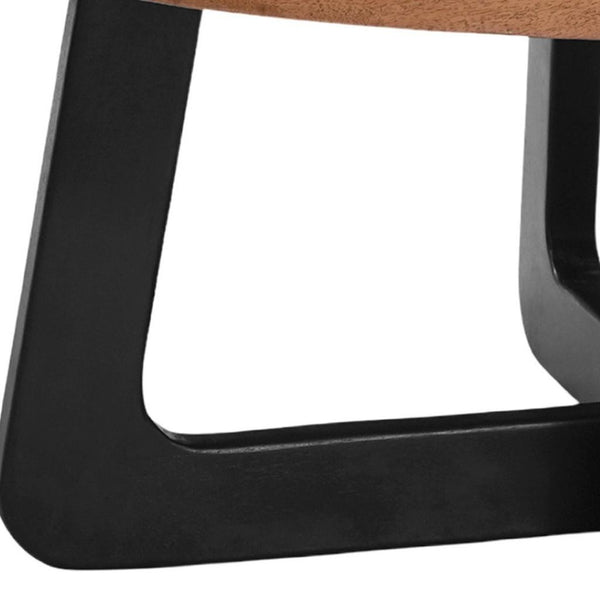 HomeRoots 39" Handcrafted Rustic Round Coffee Table with Solid Wood Top & Sturdy Black Iron Cross Legs 661258