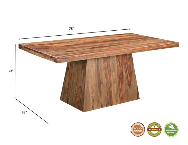 HomeRoots Seven Piece Brown Solid Wood Dining Set - Classic Mid-Century Design with Chairs & Bench Seating 661262