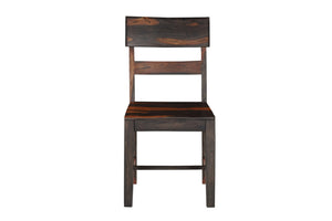 HomeRoots Set of Two Elegant Dark Brown Solid Wood Ladder Back Dining Chairs for Timeless Home Decor 661263