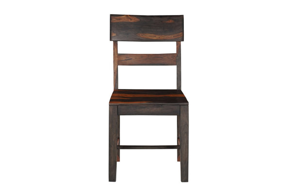 HomeRoots Set of Two Elegant Dark Brown Solid Wood Ladder Back Dining Chairs for Timeless Home Decor 661263