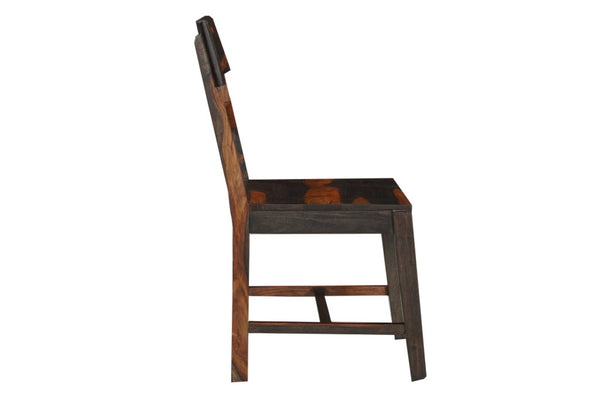 HomeRoots Set of Two Elegant Dark Brown Solid Wood Ladder Back Dining Chairs for Timeless Home Decor 661263