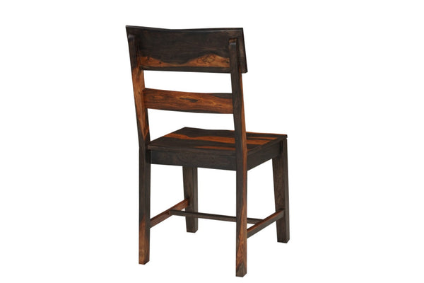 HomeRoots Set of Two Elegant Dark Brown Solid Wood Ladder Back Dining Chairs for Timeless Home Decor 661263
