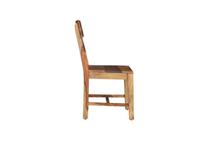 HomeRoots Set of Two Solid Wood Ladder Back Dining Chairs - Mid-Century Style, Durable, No Assembly Needed! 661264
