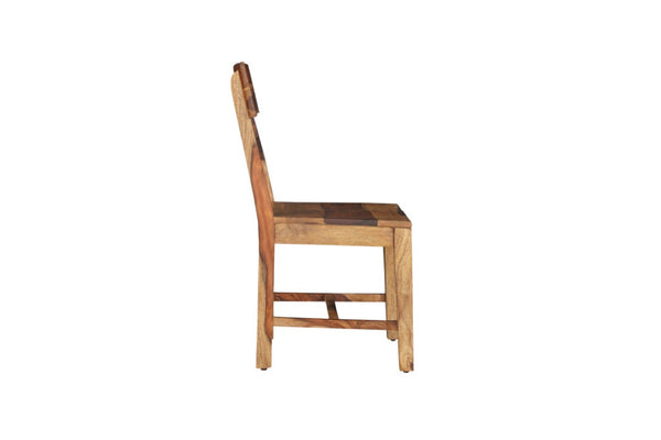 HomeRoots Set of Two Solid Wood Ladder Back Dining Chairs - Mid-Century Style, Durable, No Assembly Needed! 661264
