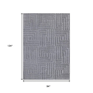 HomeRoots 5' Modern Geometric Area Rug in Gray Tones - Plush, Durable, Stain-Resistant for Everyday Living 8' X 11' 661266