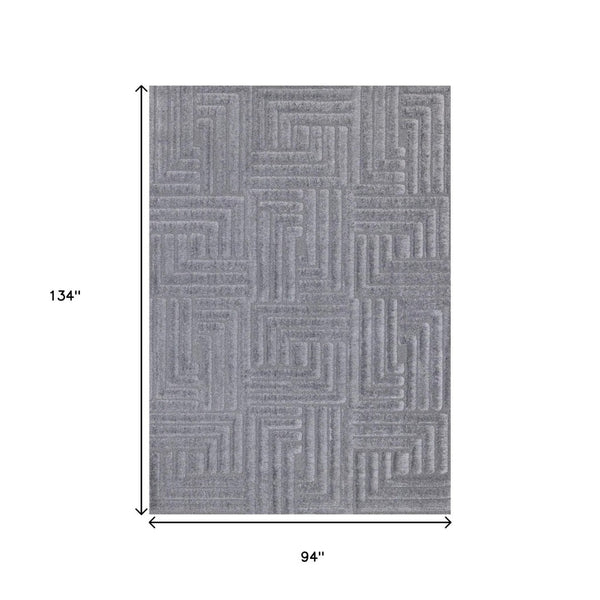 HomeRoots 5' Modern Geometric Area Rug in Gray Tones - Plush, Durable, Stain-Resistant for Everyday Living 8' X 11' 661266
