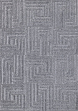 HomeRoots 5' Modern Geometric Area Rug in Gray Tones - Plush, Durable, Stain-Resistant for Everyday Living 8' X 11' 661266
