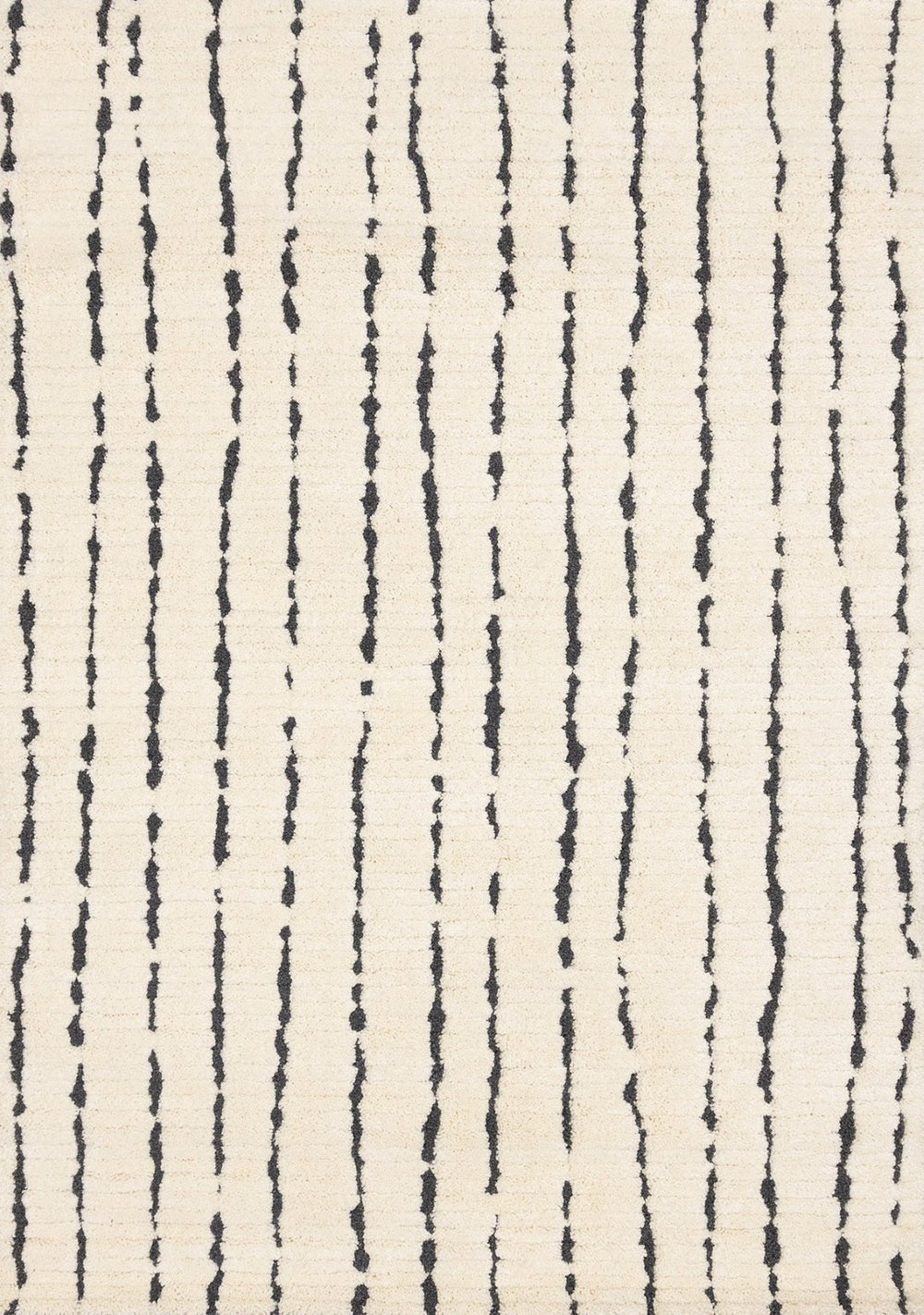 HomeRoots 5' Cream and Black Striped Area Rug - Plush, Durable, Modern Design for Cozy Living Spaces 8' X 11' 661270