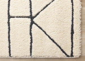 HomeRoots 5' Cream and Black Geometric Area Rug - Soft, Durable, and Stylish Design for Modern Living Spaces 7' X 10' 661272