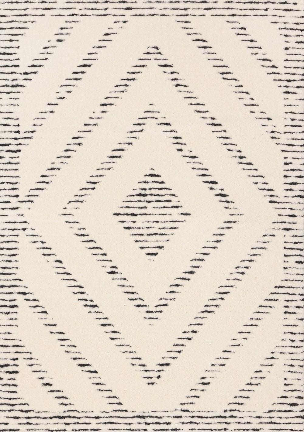 HomeRoots 5' Modern Cream and Black Geometric Area Rug - Soft, Stain-Resistant, Perfect for Busy Homes 8' X 11' 661275