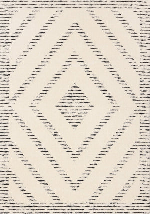 HomeRoots 5' Modern Cream and Black Geometric Area Rug - Soft, Stain-Resistant, Perfect for Busy Homes 8' X 11' 661275