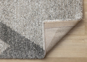 HomeRoots 5' Modern Geometric Area Rug in Gray, Cream & Tan - Soft, Durable, Stain-Resistant for Any Space 8' X 11' 661277