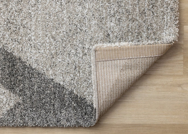 HomeRoots 5' Modern Geometric Area Rug in Gray, Cream & Tan - Soft, Durable, Stain-Resistant for Any Space 8' X 11' 661277