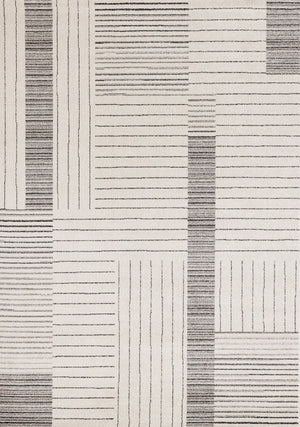 HomeRoots 5' Ivory and Black Striped Area Rug - Durable, Soft, and Stylish Accent for Modern Homes and Spaces 8' X 11' 661279