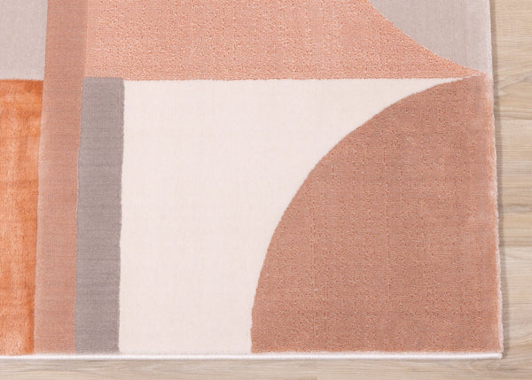 HomeRoots 5' Modern Pink and Gray Geometric Area Rug - Stylish, Durable, Stain-Resistant for High-Traffic Spaces 5' X 8' 661280