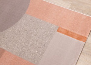 HomeRoots 5' Modern Pink and Gray Geometric Area Rug - Stylish, Durable, Stain-Resistant for High-Traffic Spaces 8' X 11' 661281
