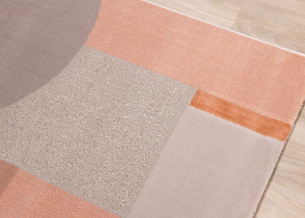 HomeRoots 5' Modern Pink and Gray Geometric Area Rug - Stylish, Durable, Stain-Resistant for High-Traffic Spaces 8' X 11' 661281
