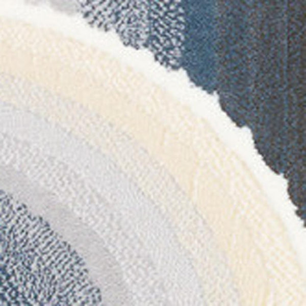 HomeRoots 5' Modern Cream and Blue Geometric Area Rug - Durable, Stylish, and Stain-Resistant Floor Covering 5' X 8' 661282
