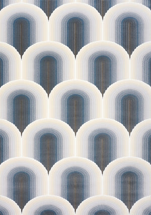 HomeRoots 5' Modern Cream and Blue Geometric Area Rug - Durable, Stylish, and Stain-Resistant Floor Covering 5' X 8' 661282