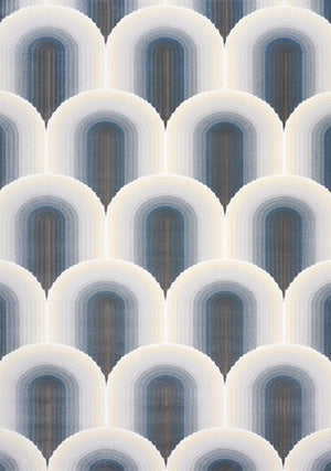 HomeRoots 5' Modern Cream and Blue Geometric Area Rug - Durable, Stylish, and Stain-Resistant Floor Covering 5' X 8' 661282