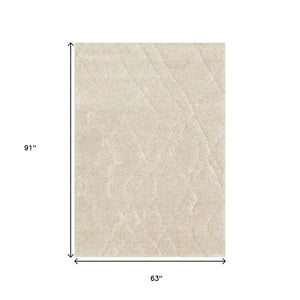 HomeRoots 5' Cream and Beige Geometric Area Rug - Modern Comfort, Durable, Stain-Resistant for Family Spaces 5' X 8' 661287