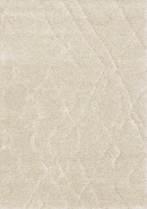 HomeRoots 5' Cream and Beige Geometric Area Rug - Modern Comfort, Durable, Stain-Resistant for Family Spaces 5' X 8' 661287